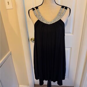 Elegant Black Tank Top with Bling Accents